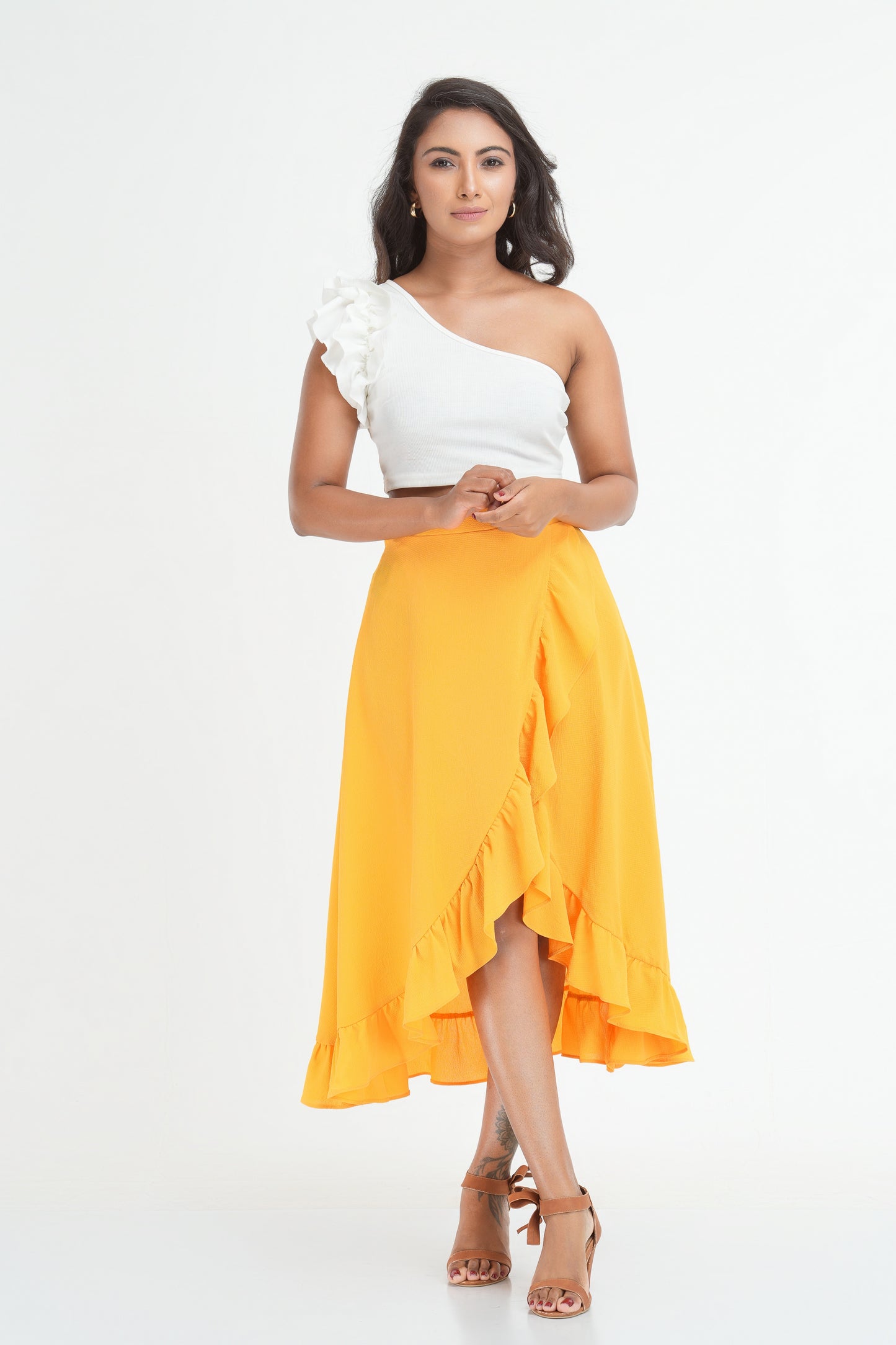 Krissy front frill Mustard yellow skirt